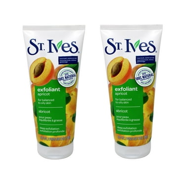 St. Ives Fresh Skin Exfoliating Face Scrub, Apricot Facial Exfoliator 6 oz (Pack of 2)