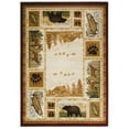 thumbnail image 2 of Cabin RugS - Lodge, Cabin Nature and Animals Area Rug - Modern Geometric Design Cabin Area Rug - Abstract, Multicolor Design- Deers/Fish/Bear/Cabin, 2 of 7