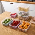 thumbnail image 3 of Food Fruit Storage Box Portable Compartment Refrigerator Freezer Organizers Sub-Packed Meat Onion Ginger Clear Crisper, 3 of 7