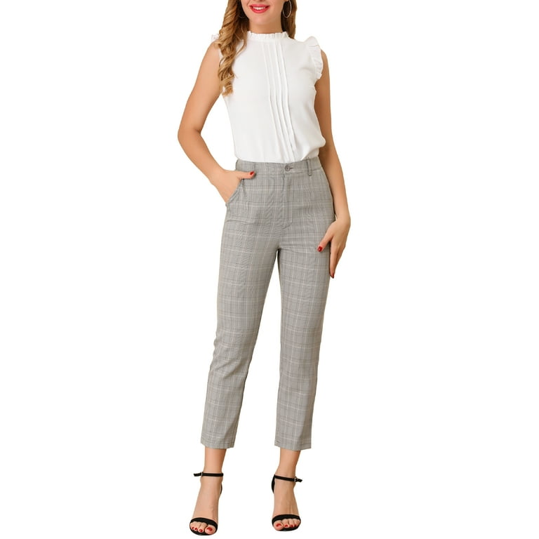 Womens plaid ankle pants sale