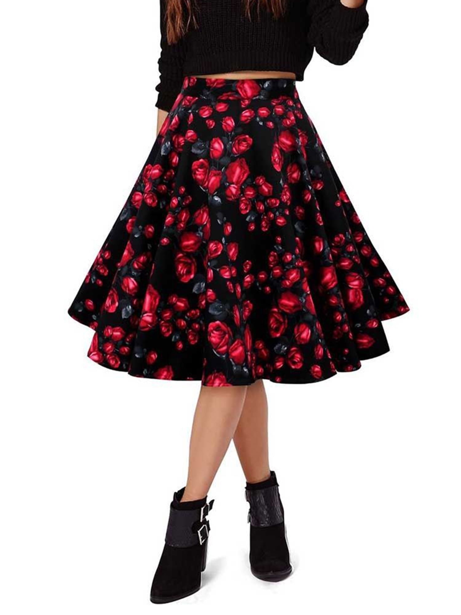 swing skirt floral