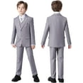 thumbnail image 5 of Lycody 6pcs Boys Suit Set Slim Fit Kids Formal Suits  for Teen and Kids Toddler Tuxedo Wedding Ring Bearer Outfit Prom Party Classic Suits, 5 of 7