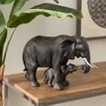 thumbnail image 3 of 20" x 13" Gray Polystone Elephant Sculpture, by DecMode, 3 of 14