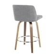 thumbnail image 4 of Toriano Mid-Century Modern Counter Stool in Walnut and Grey Fabric by LumiSource - Set of 2, 4 of 5