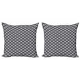 thumbnail image 1 of Ambesonne Geometric Throw Pillow Cover 2 Pack, Overlapping Diamonds, 20", Black and Pale Grey, 1 of 2