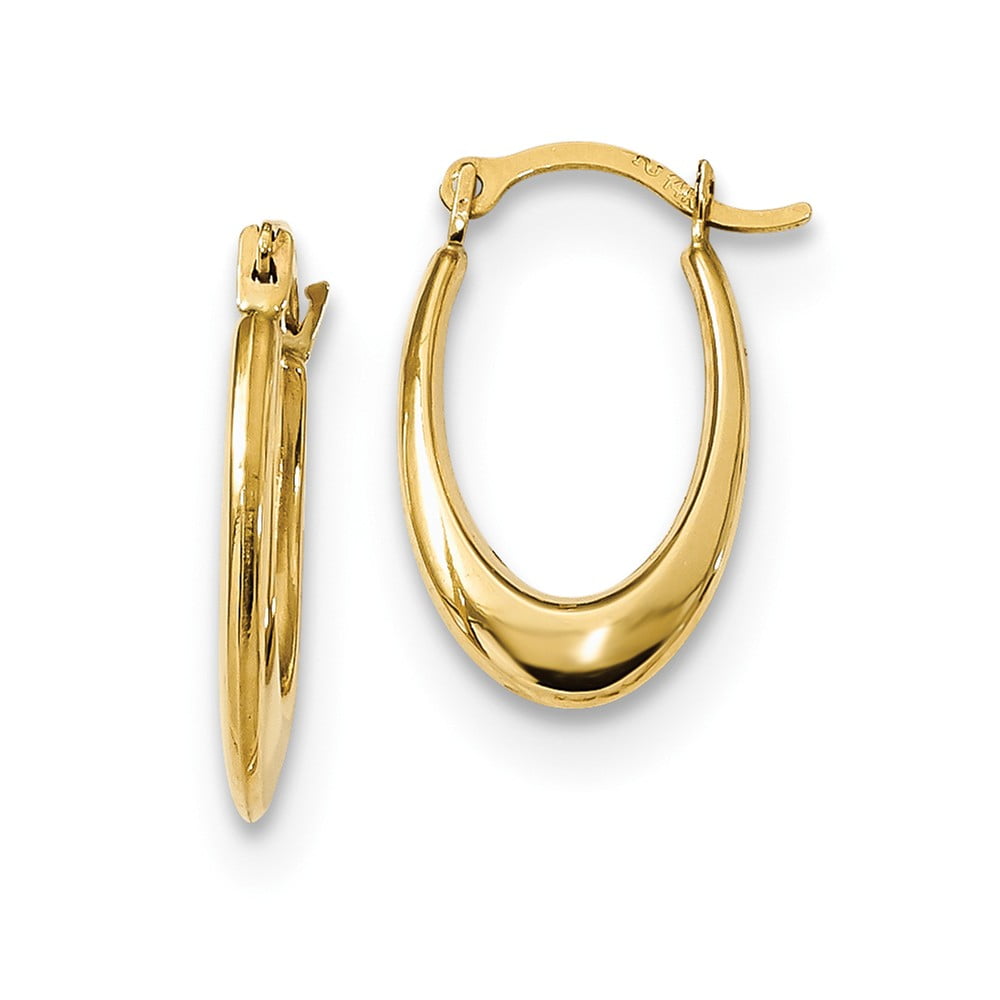 Primal Gold 14 Karat Yellow Gold Lightweight U-Shaped Hoop Earrings ...