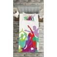 thumbnail image 3 of Ambesonne Yoga Quilted Bedspread Set 2 Pcs, Poses Female Silhouettes, Twin Size, Multicolor, 3 of 3