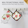 thumbnail image 4 of Yayeee Oven Mitts and Pot Holder Set of 4 Heat Resistant Kitchen Gloves Baking Hot Pad, Cartoon Watermelon, 4 of 5
