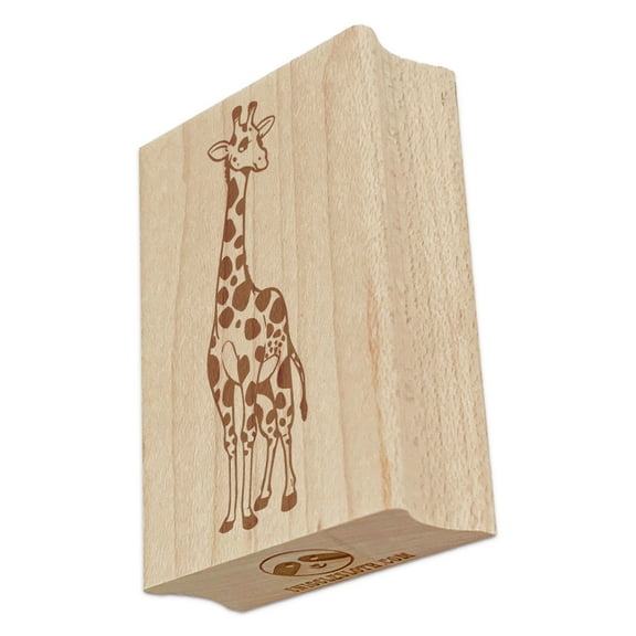 Graceful Spotted African Giraffe Rectangle Rubber Stamp Stamping Scrapbooking Crafting - Small 1.7in