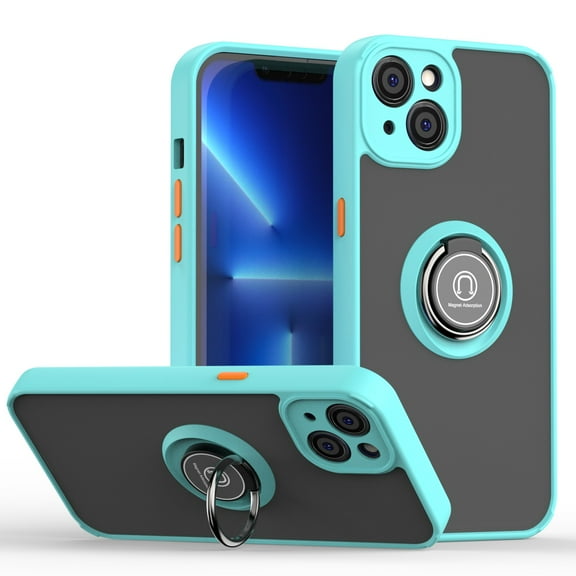 for iPhone 13 Pro Max 6.7" Case, Protective Matte Back Case Magnetic For Car Mount with 360° Rotatable Ring Holder Kickstand Shockproof Protective Cover For iPhone 13 Pro Max,
F