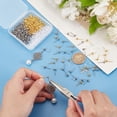 thumbnail image 4 of 200Pcs 2 Colors Ball Post Stud Earring Findings Iron & 304 Stainless Steels Ear Stud with Vertical Loops and 200Pcs Plastic Ear Nuts for DIY Jewelry Earring Making Golden & Stainless Steel Color, 4 of 6