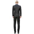 thumbnail image 3 of Antonio Uomo Men’s Suit Set – Slim Fit 2 Piece Single Breasted Double Button Jacket Pants for Business Wedding Dress Suits Black 54, 3 of 7