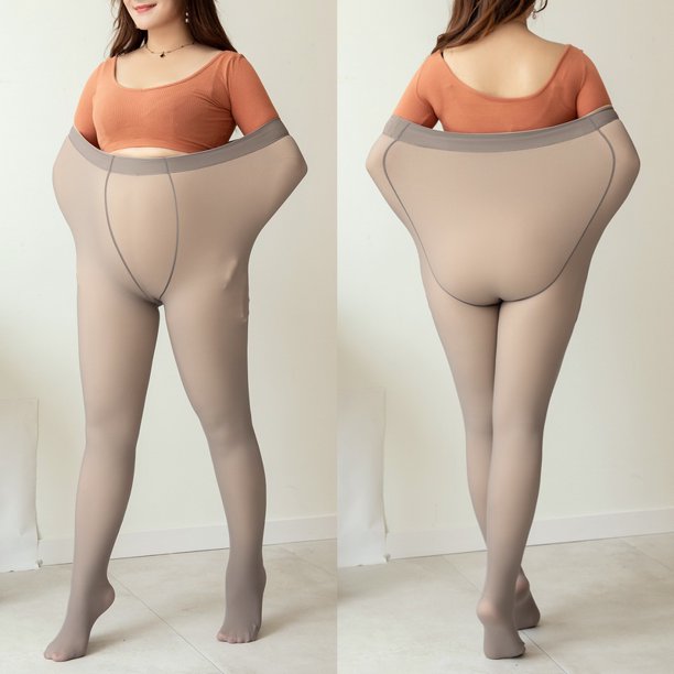 Talla grande Pantimedias Térmicas Forradas Gruesas Translúcidas De Lana Polainas Cálidas De Invierno Super Elástico Delgadopangjing