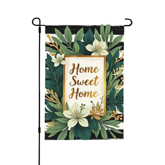 Home Sweet Home Welcome Garden Flag 12x18 Inch Double Sided – Floral Botanical Outdoor Yard Decoration For Porch, Lawn & Patio