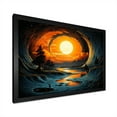 thumbnail image 2 of Designart "Waves at Sunset Coastal Scene" Coastal Framed Wall Art Decor - Coastal Black Coastal Beach Living Room Framed Canvas Art, 2 of 6