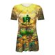thumbnail image 2 of TaTaai Women's St. Patrick's V-Neck Top, Soft Cotton Breathable, Relaxed Fit, Short Sleeve, Printed Ruching Button, Pullover, Holiday Casual Daily Spring Summer Outings Multi-Color Gift, 2 of 5