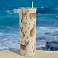 thumbnail image 5 of Corgi Tumbler, Gifts for Dog Lovers, Corgi Travel Mug/Thermal Cup, Dog Gift, Dog Lovers Gifts for Women, Unique Birthday Gifts for Women, Friends Female, Girlfriend - Corgi Cup with Straw and Lid 20Oz, 5 of 6