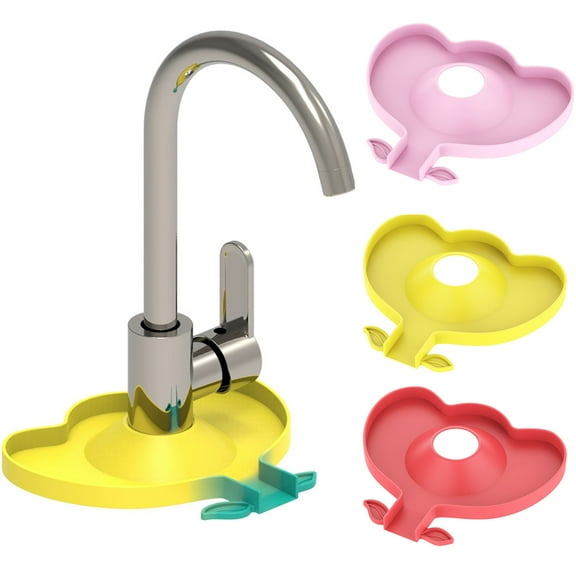 Splash Drain Mat - Silicone Faucet Handle Drip Catcher Tray - Silicone Sink Faucet Water Catcher Mat - for Kitchen Bathroom Bar Countertop Protect