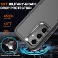 thumbnail image 3 of Designed for Samsung Galaxy S24 Case with Tempered Glass Screen Protector & Camera Lens Protector,Heavy-Duty Tough Rugged Slim Shockproof Phone Case for Galaxy S24 (6.2", 2024) [Black], 3 of 13