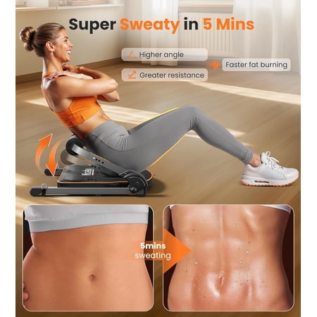 Ab Workout Equipment, Sit Up Machine with 330 LBS Capacity for Home Gym Core Training