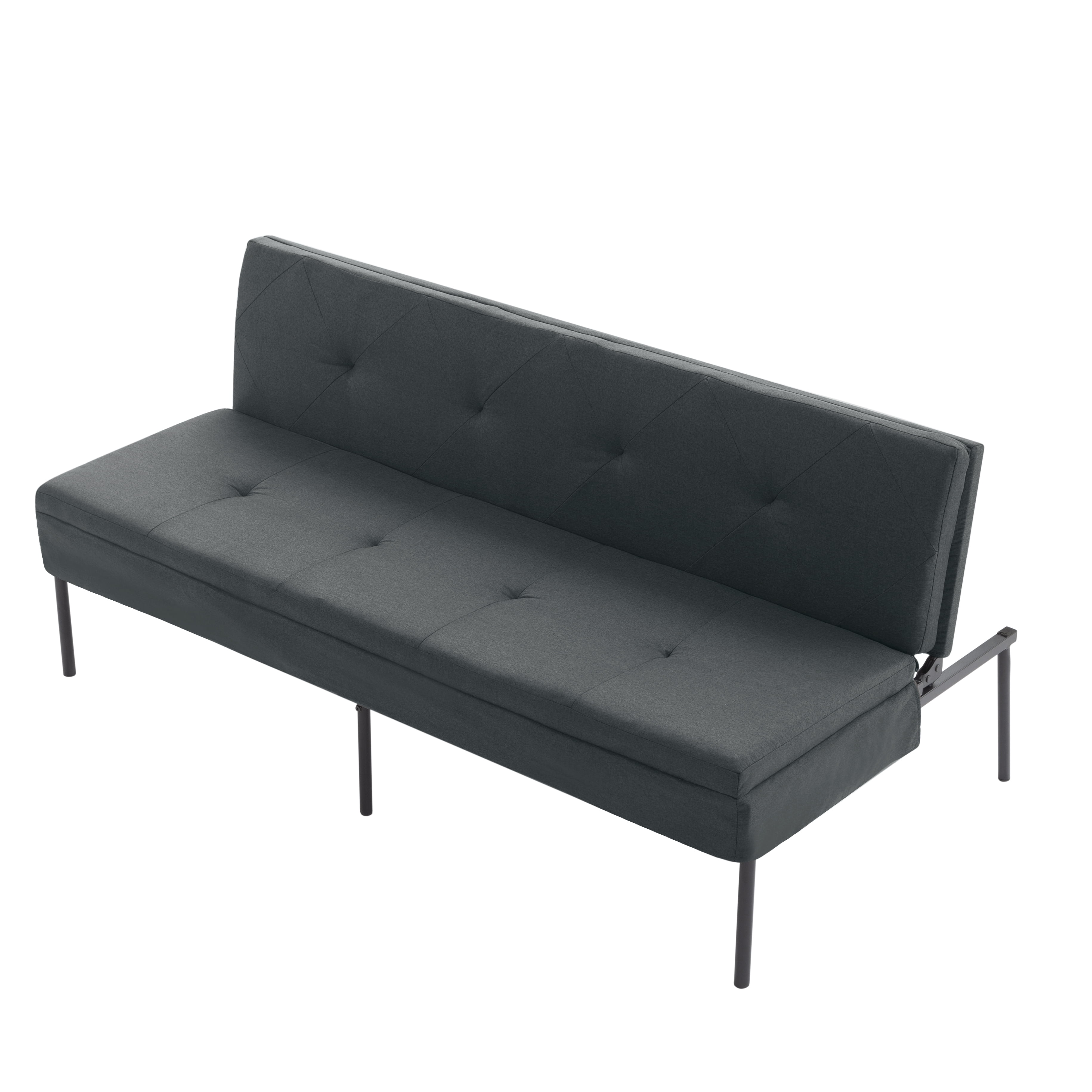 Gewnee 63.39"Futon Couches,Folding Loveseat Recliner with 5 Positions,Iron Frame,Fits Small Spaces,Apartments,Dorms – Easy Assembly