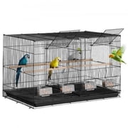 Vevor ZMSMNNL31191DY8JTV0 18 in. Small Metal Parakeet Bird Flight Cage with Divider - Black