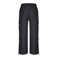 thumbnail image 5 of MexChoioe Womens Wide Leg Cargo Pants Plus Size Elastic Drawstring Waist Adjustable Hem Casual Outdoor Athletic Work Pants, 5 of 6