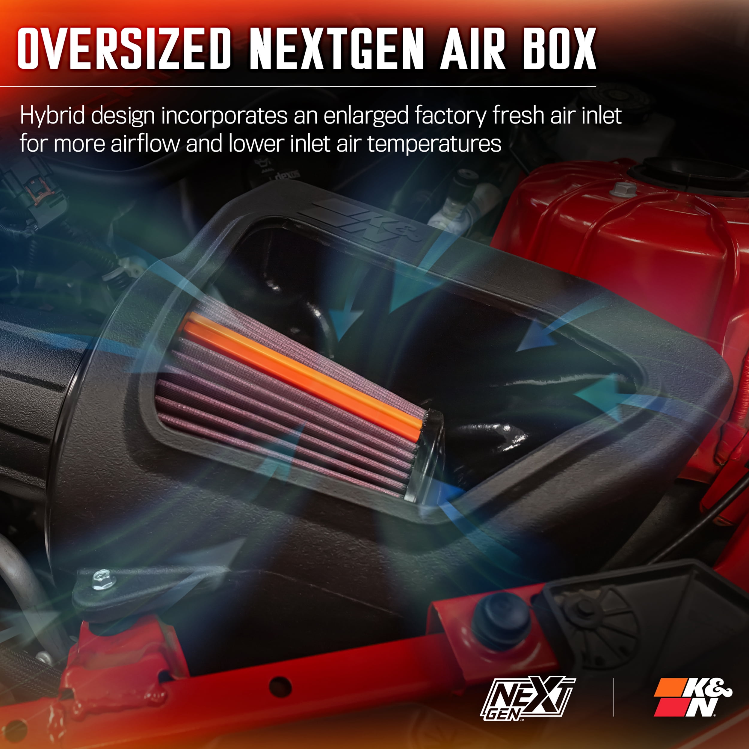 K&N Performance NextGen Cold Air Intake System: Easy Installation, Engineered to Maximize Airflow, Boost Horsepower & Torque, 50-3092