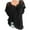 Black, variant on Women Plus Size Short Sleeves V-Neck Hollow Out Solid Casual Blouse Top Pullover Tops Short Sleeve Blouses