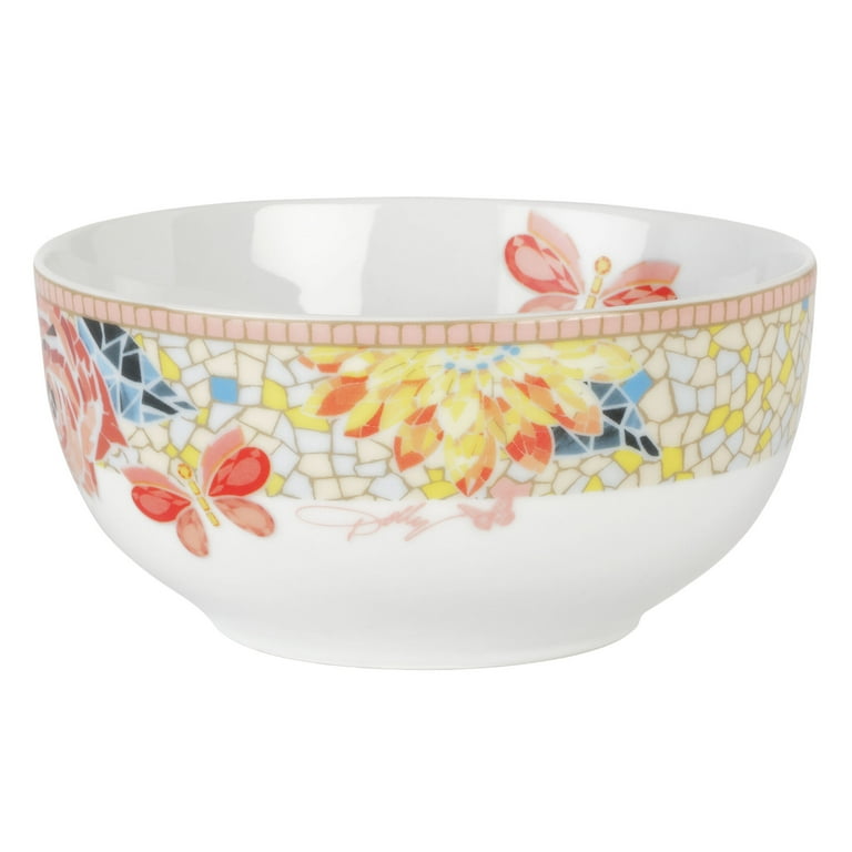 Dolly Parton Jeweled Mosaic 12pc Peach Butterfly Tableware Set