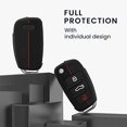 thumbnail image 2 of Funda para llave de coche compatible con llave de 3 botones de Audi - Carcasa protectora de silicona suave - Negro-Rojo, 2 of 5
