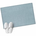 thumbnail image 2 of Area Rug 2 x 3 Ft, Vintage Haze Blue Indoor Accent Bathroom Rugs for Kitchen/Laundry Room, Farmhouse Retro Solid Color Linen Texture Washable Non-Slip Runner Floor Mat for Entryway, Living Room, 2 of 7