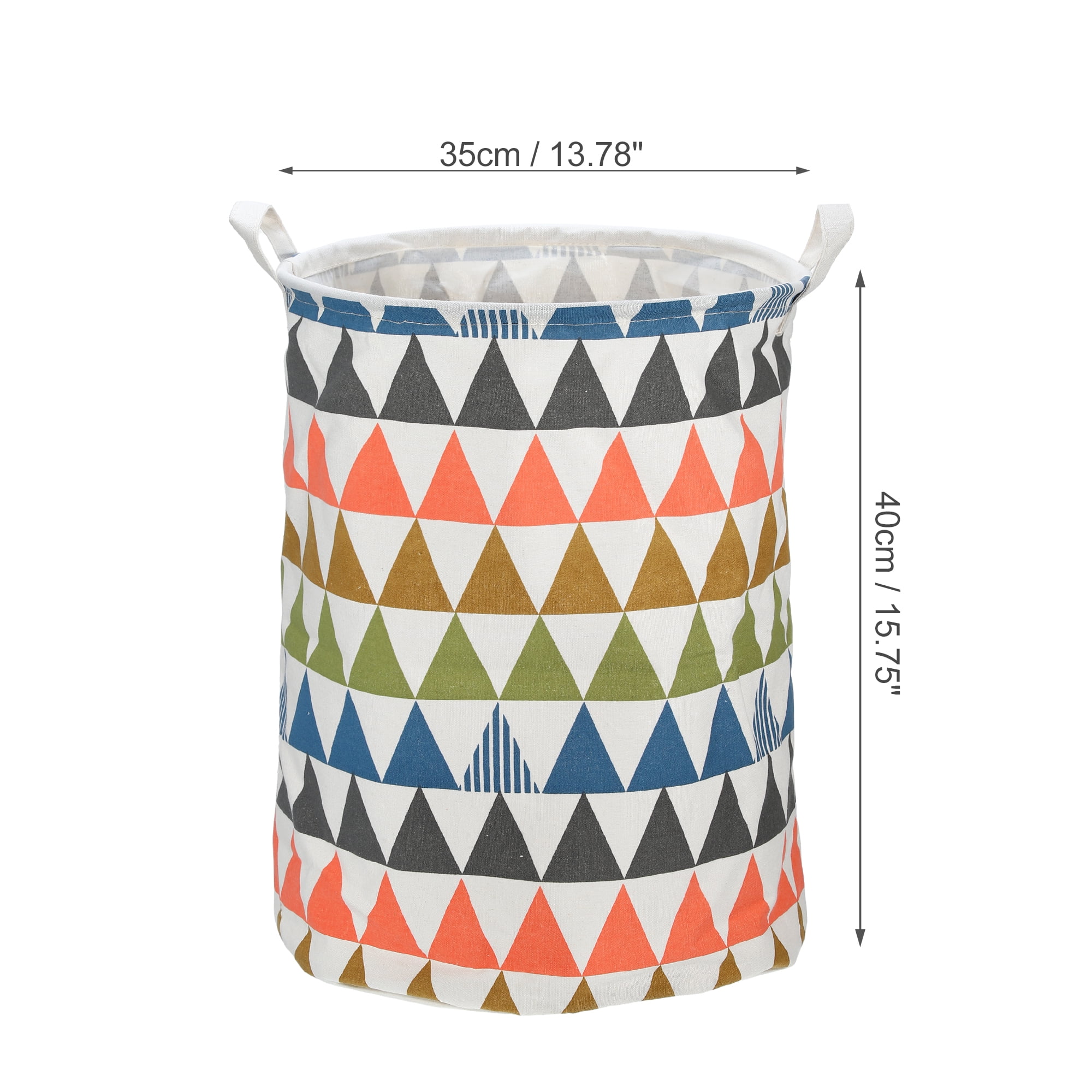 Unique Bargains Foldable Cylindrical Laundry Basket 15.75"x13.78" 40L Assorted Color