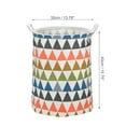 thumbnail image 3 of 1 Pc 40L Cesta de Ropa Cilíndrica Plegable para el Cuarto de Lavado 15.75"x13.78" Color Variado Triángulo, 3 of 6