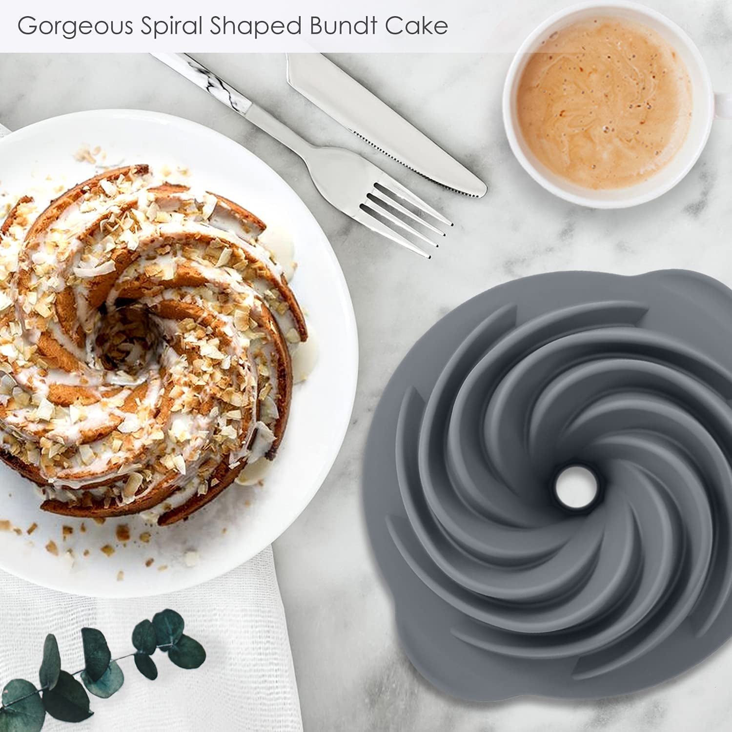 Large Spiral Shape Silicone Bundt Cake Pan 6 inch Bread Bakeware Mold Baking  Tools Cyclone Shape Cake Mould DIY Baking Tool