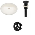 thumbnail image 1 of 19.5-in. W CUPC Oval Bathroom Undermount Sink Set In Biscuit - Black Hardware - Overflow Drain Incl. AI-20630, 1 of 8