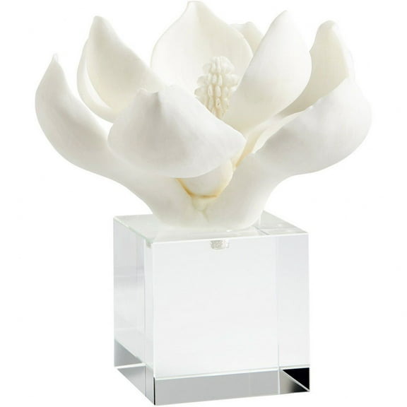 Cyan Design 10431 Crystal And Resin Oleander Botanical Statue - White