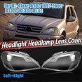 thumbnail image 2 of Left+right For Ml-class W163 1997-2005 Ml320 Ml350 Headlight Lens Cover Head Light Lamp Shade Shell Cover, 2 of 5