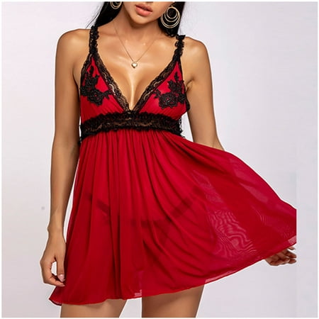 

Fengqque Women Sexy Lace See-Through Net Yarn Sling Sexy Lingerie Underwear Suit