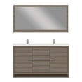 thumbnail image 3 of Alya Bath Sortino 60" Wood Double Bathroom Vanity with Acrylic Sink in Gray, 3 of 7