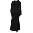 thumbnail image 3 of cfhntfmh Cocktail Dresses for Women Plus Size 3/4 Sleeve Lace Crewneck Midi Dress Elegant Fashion Cutout Evening Gown Dress, 3 of 3