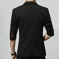 thumbnail image 4 of SWSMCLT Men's Business Casual Blazer Split Suit Jacket Long Sleeved Blazer Jacket Casual Snazzy Black 38, 4 of 4