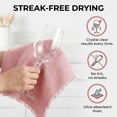 thumbnail image 5 of REGALWOVEN 2 Pack Cotton Linen Kitchen Towels, Solid Color Fringed Dish Towels, Soft Absorbent Hand Towels Pink 18" x 18", 5 of 7