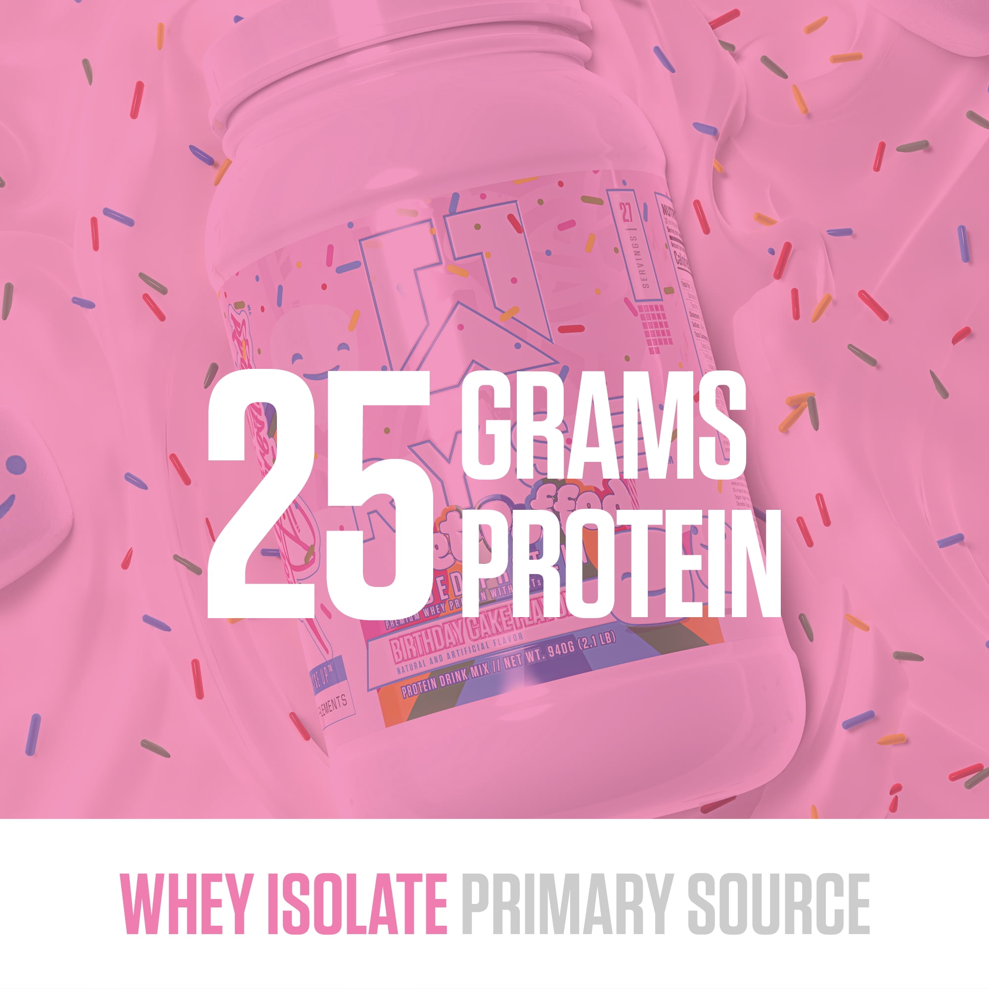 RYSE Loaded Protein Powder - Jet-Puffed Birthday Cake - 27 Servings