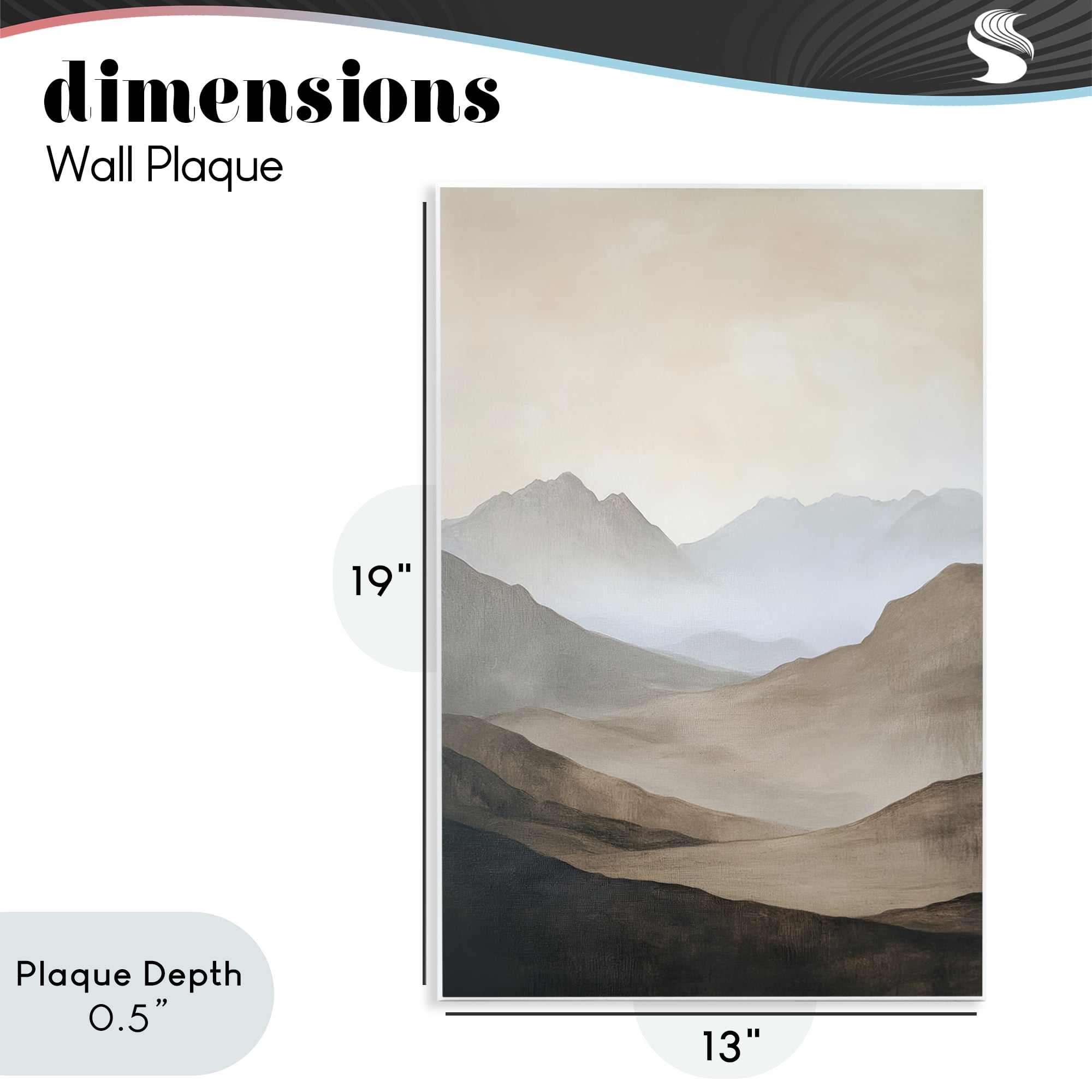 Stupell Industries Foggy Mountains Over Valley Wall Plaque Art, design by Petal Prints Design
