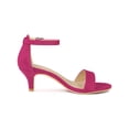 thumbnail image 3 of BLISSFUL STEP Women's Strappy Open Toe Kitten Ankle Heels Sandals Hot Pink 9, 3 of 7