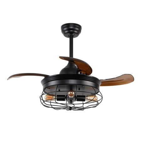 36 Industrial Caged Ceiling Fan Fandelier With Remote