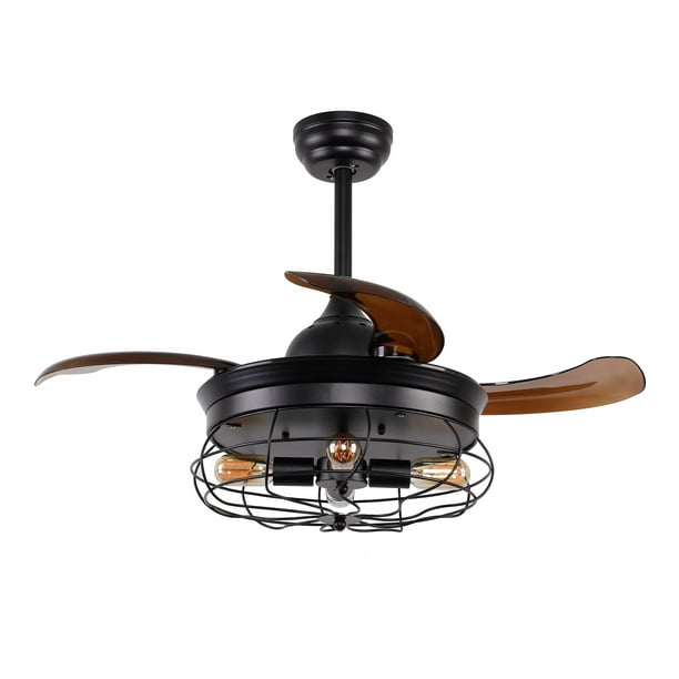 36 Industrial Caged Ceiling Fan, 36 Inch Ceiling Fan With Light Flush Mount