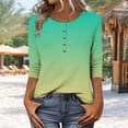 thumbnail image 2 of Tauxra T-Shirt for Women with 3/4 Sleeve and Button Detail, Loose Fit Casual Printed Top for Daily Wear, 2 of 7