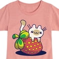 thumbnail image 3 of Instant Message - Kawaii - Cats Love Strawberries - Toddler & Youth Girls Short Sleeve T-Shirt, 3 of 6